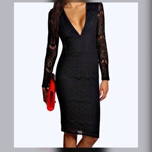 LAST CHANCE Boohoo Crochet Lace Midi Dress | Sz 4